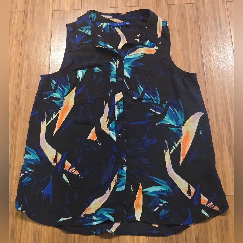 Apt 9 Tropical Print Sleeveless Top
